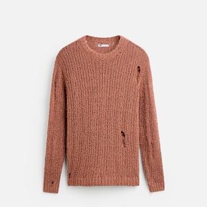 Zara women men RIPPED EFFECT SWEATER